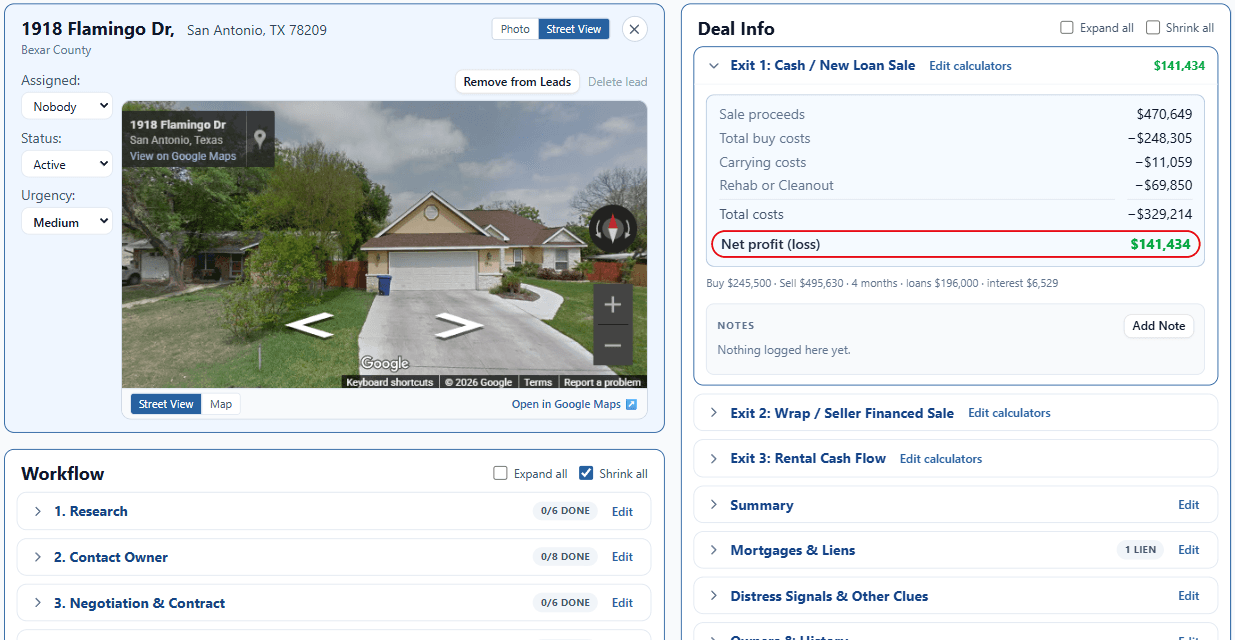 High equity pre-foreclosure in Bexar County, shown in ForeclosureLeads