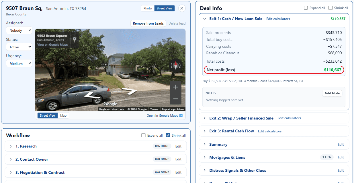 High equity pre-foreclosure in Bexar County, shown in ForeclosureLeads
