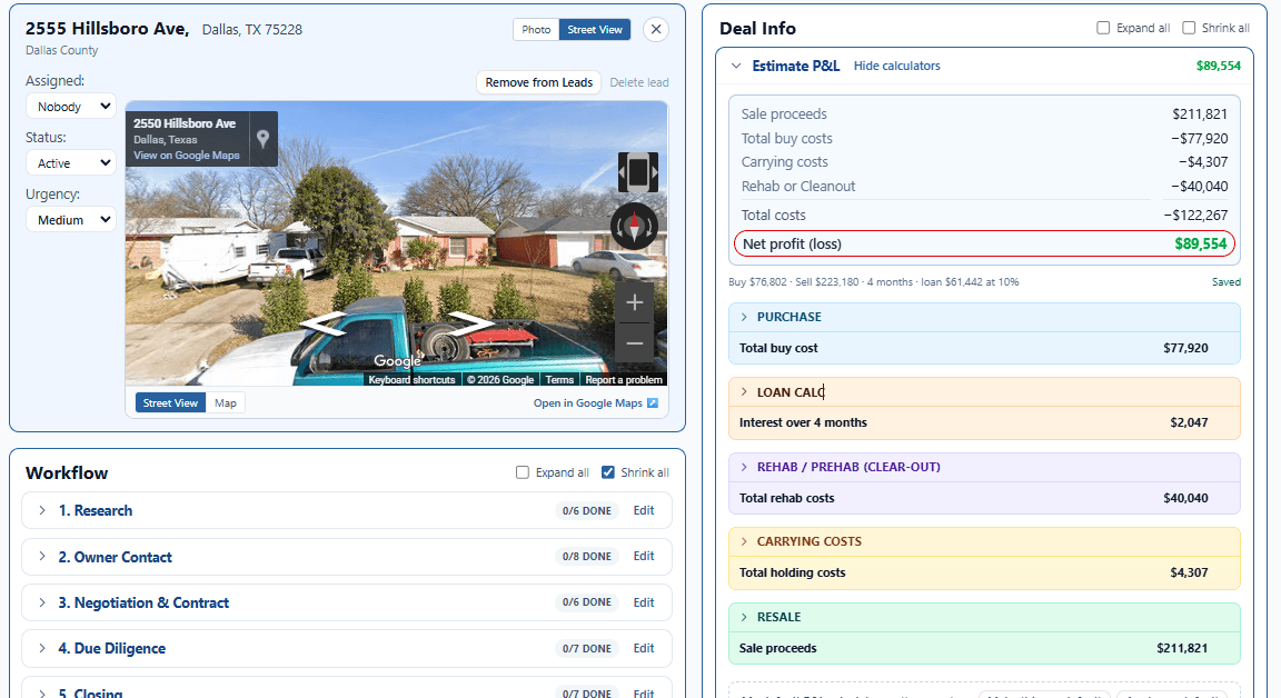High equity pre-foreclosure in Dallas County, shown in ForeclosureLeads