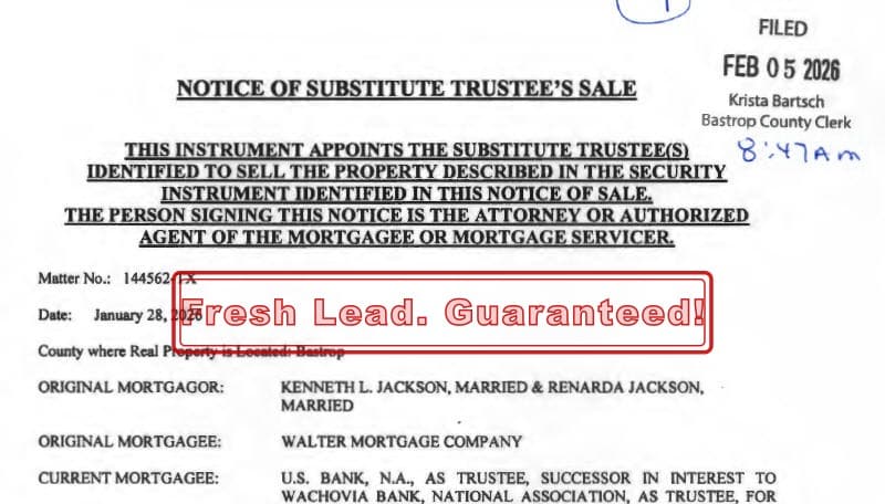 Trustee sale notices, pulled from official county records.