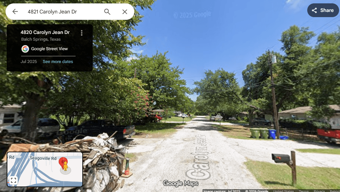 Look up and down the street to size up the neighborhood.
